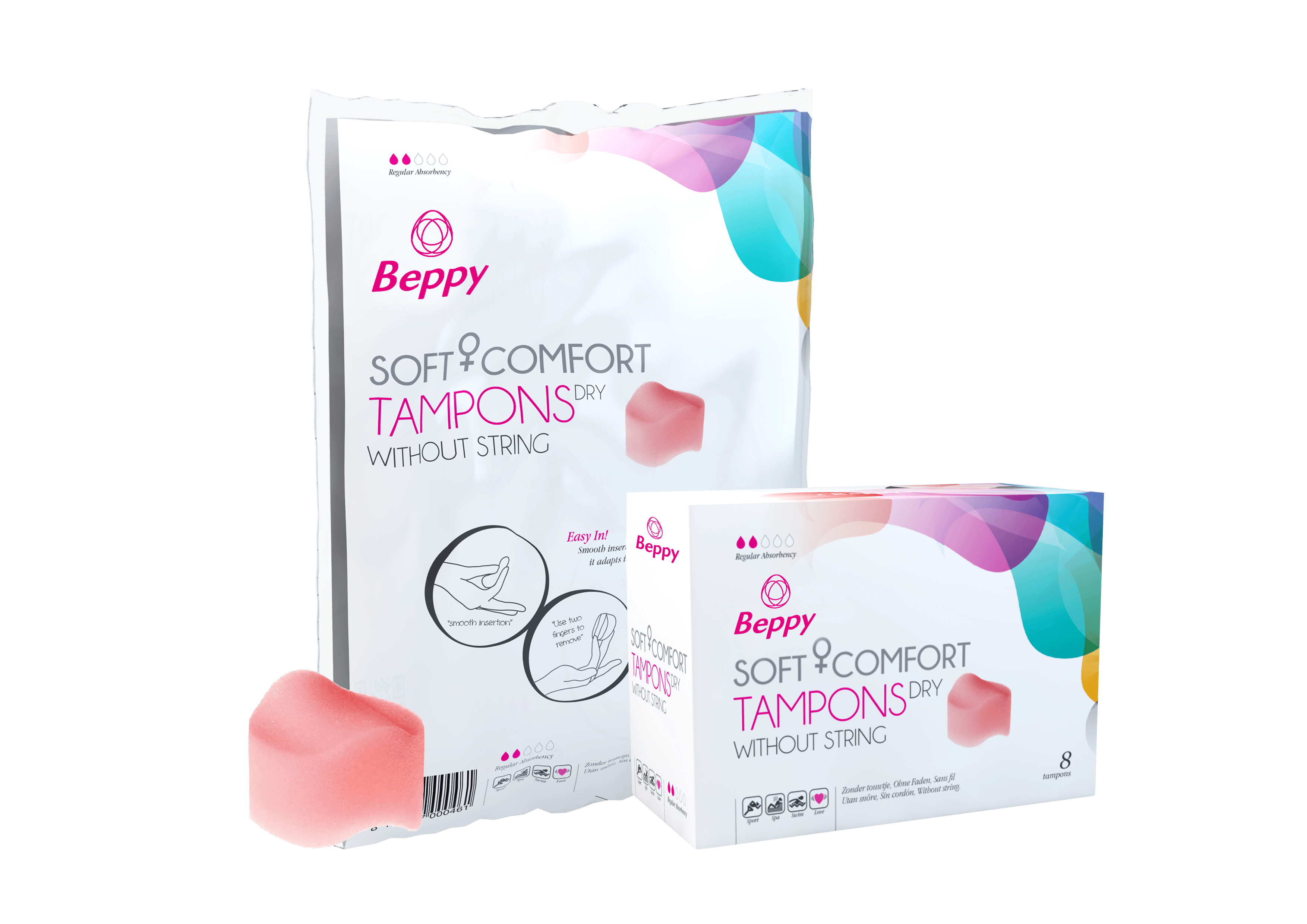 Beppy Soft + Comfort Tampons DRY (8 stuks) Asha Direct.nl Beppy